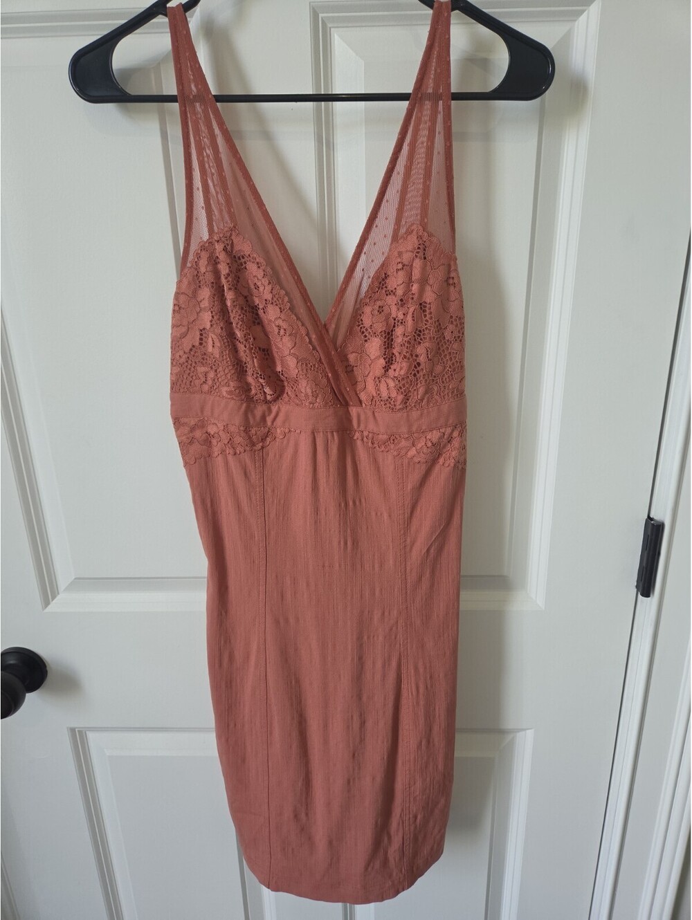 Free People Intimately Adella Lace‎ Mini Slip Dress Copper Rose Medium Romantic